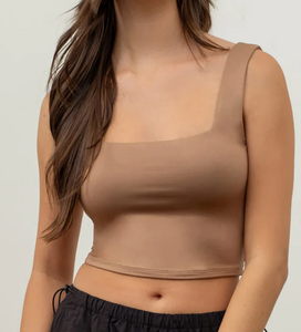 Cropped Square Neck Tank