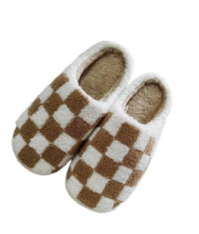Checkered Cozy Slippers [2 Colors]