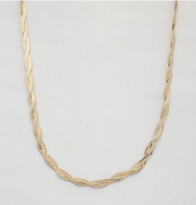 Double Snake Link Twisted Necklace