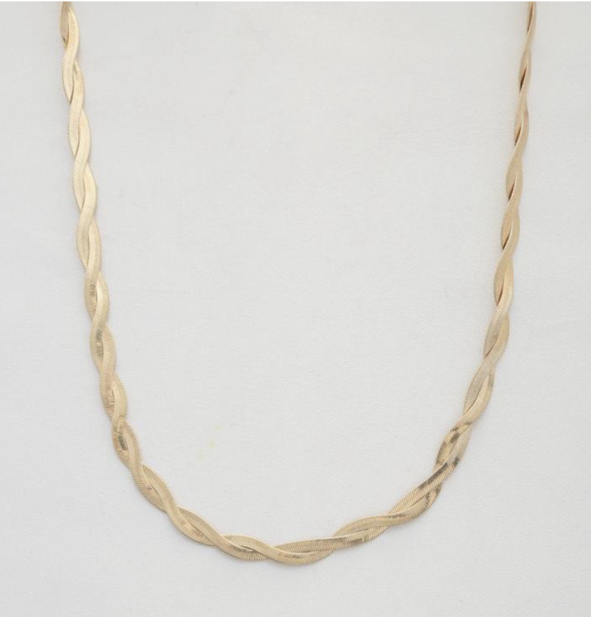Double Snake Link Twisted Necklace